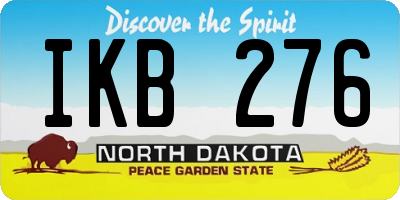 ND license plate IKB276