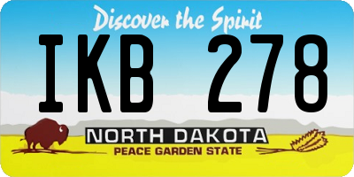 ND license plate IKB278