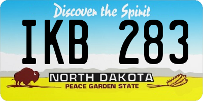 ND license plate IKB283