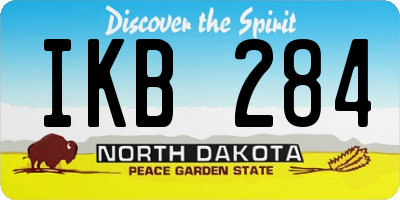 ND license plate IKB284