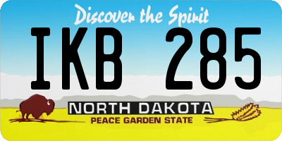 ND license plate IKB285