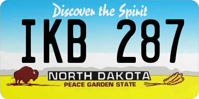 ND license plate IKB287