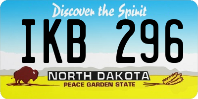 ND license plate IKB296