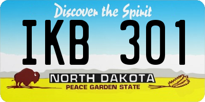 ND license plate IKB301
