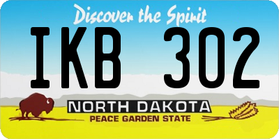 ND license plate IKB302