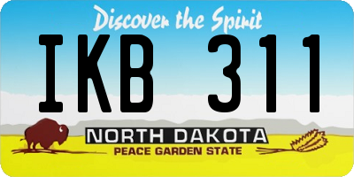 ND license plate IKB311