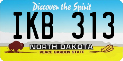 ND license plate IKB313