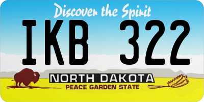 ND license plate IKB322