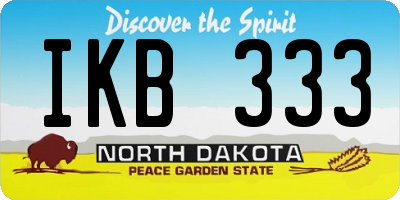 ND license plate IKB333