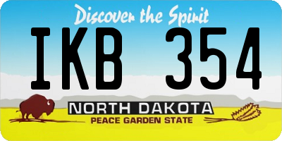 ND license plate IKB354