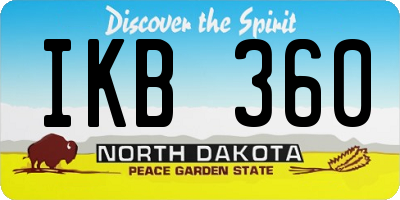ND license plate IKB360