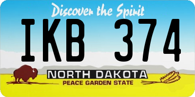 ND license plate IKB374