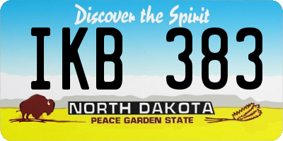 ND license plate IKB383