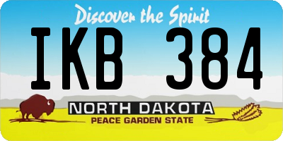 ND license plate IKB384