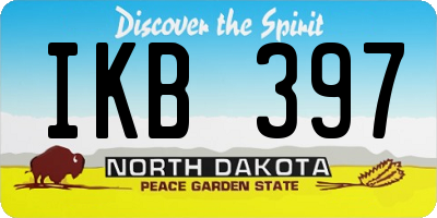 ND license plate IKB397