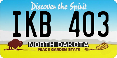 ND license plate IKB403