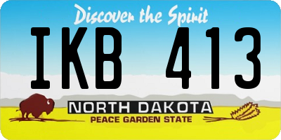 ND license plate IKB413