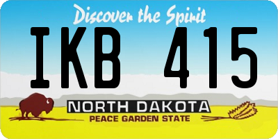 ND license plate IKB415