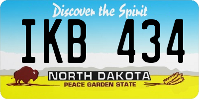 ND license plate IKB434