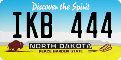 ND license plate IKB444