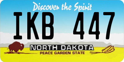 ND license plate IKB447