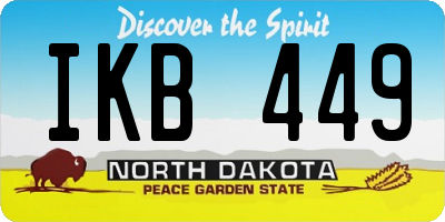 ND license plate IKB449