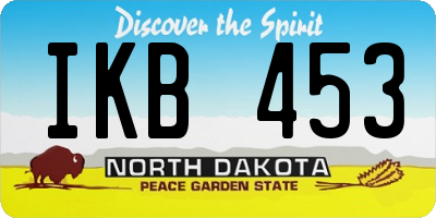 ND license plate IKB453
