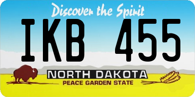 ND license plate IKB455