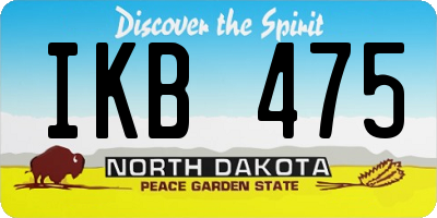 ND license plate IKB475