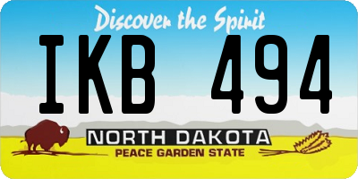 ND license plate IKB494