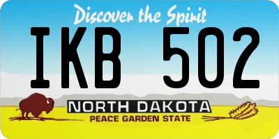 ND license plate IKB502