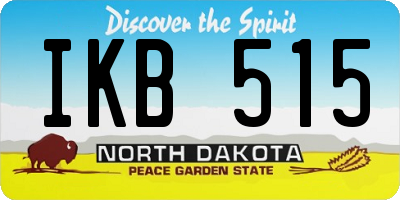 ND license plate IKB515