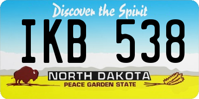 ND license plate IKB538