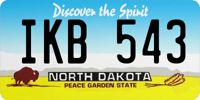 ND license plate IKB543