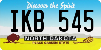 ND license plate IKB545