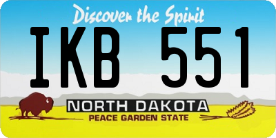 ND license plate IKB551