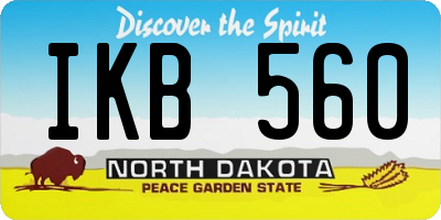 ND license plate IKB560