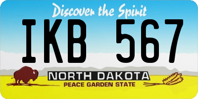 ND license plate IKB567