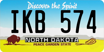ND license plate IKB574