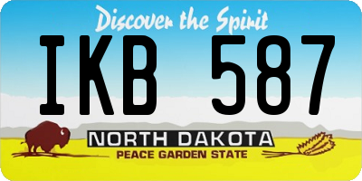 ND license plate IKB587