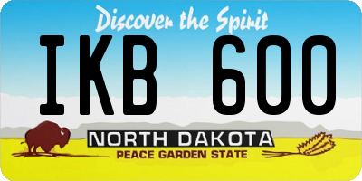 ND license plate IKB600