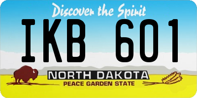 ND license plate IKB601