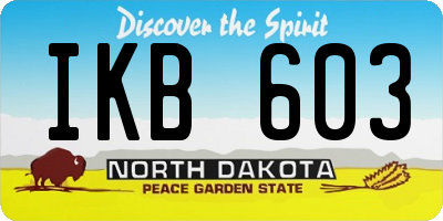 ND license plate IKB603