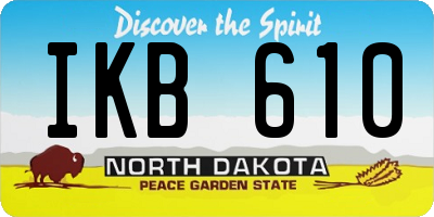 ND license plate IKB610