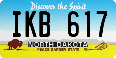 ND license plate IKB617