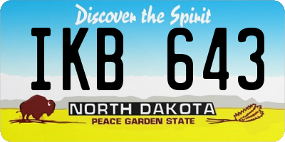 ND license plate IKB643
