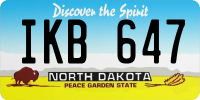ND license plate IKB647