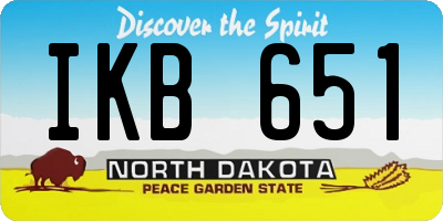 ND license plate IKB651