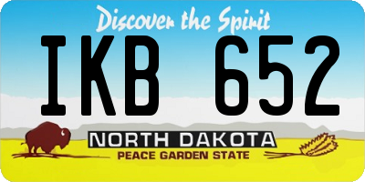 ND license plate IKB652