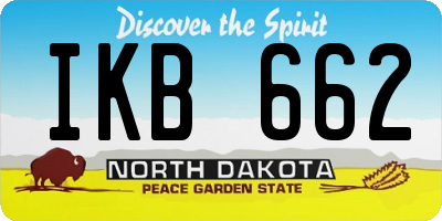 ND license plate IKB662